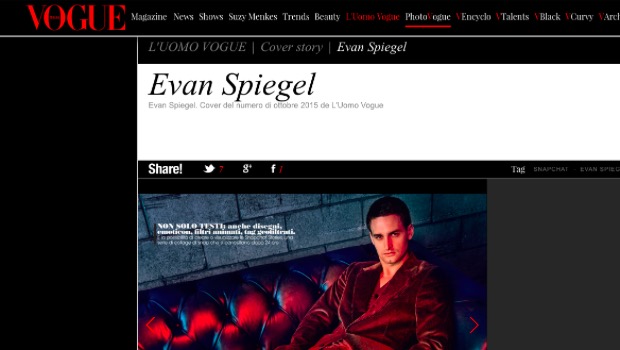 Spiegel, teknoloji alanındaki CEO'lara kıyasla modayı en çok önemseyen kişi. Ekim 2015'te Vogue İtalya'nın kapağında bile göründü.
